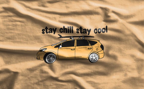 Car Surf Board Tee Graphic: A Vintage Hand-Drawn Vibe