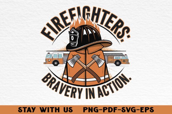 Firefighter Trendy Graphic, SVG, PNG: Bold Heroic Tributes