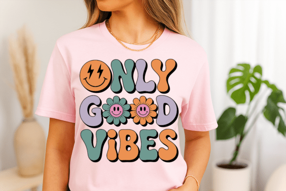 Only Good Vibes Retro Smiley: A Burst of 70s Optimism