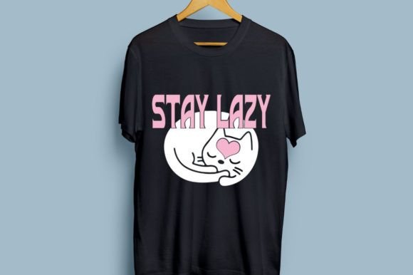 Stay Lazy Cat Beautiful: A Graphic Design for Effortless Charm
