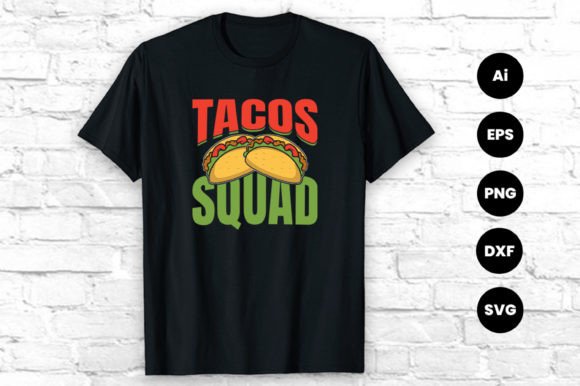 Tacos Squad Vector Graphic Tshirt Design: Your Next Go-To Asset