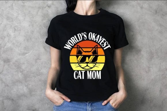World's Okayest Cat Mom: A Graphic Design for Relatable Humor